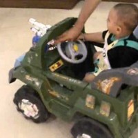 Me driving a car