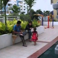 Playing & bidding adieu to mama